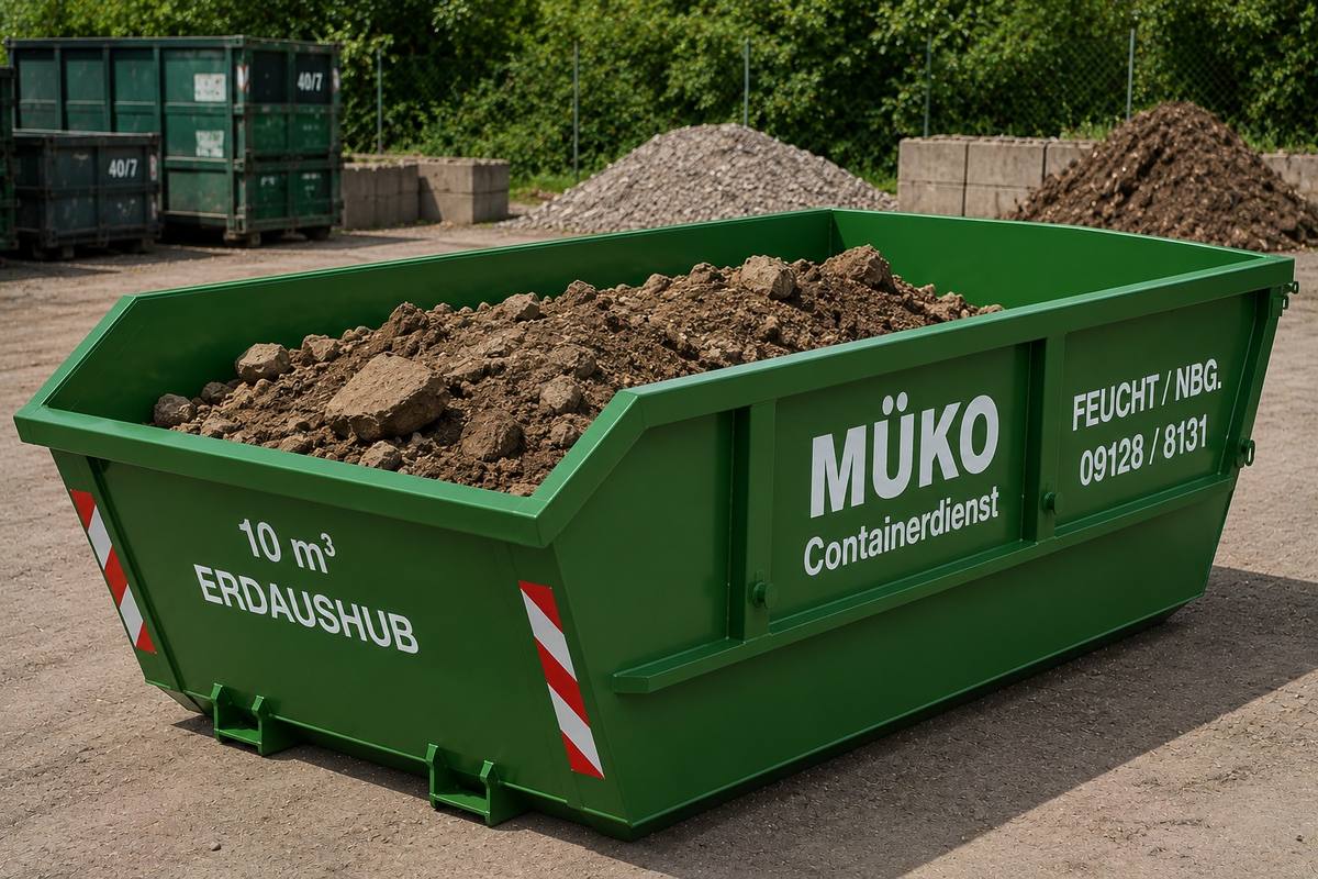 MÜKO Absetzcontainer mit Erdaushub